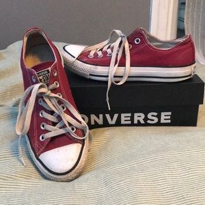 Dark Red/ Maroon Low Top Converse